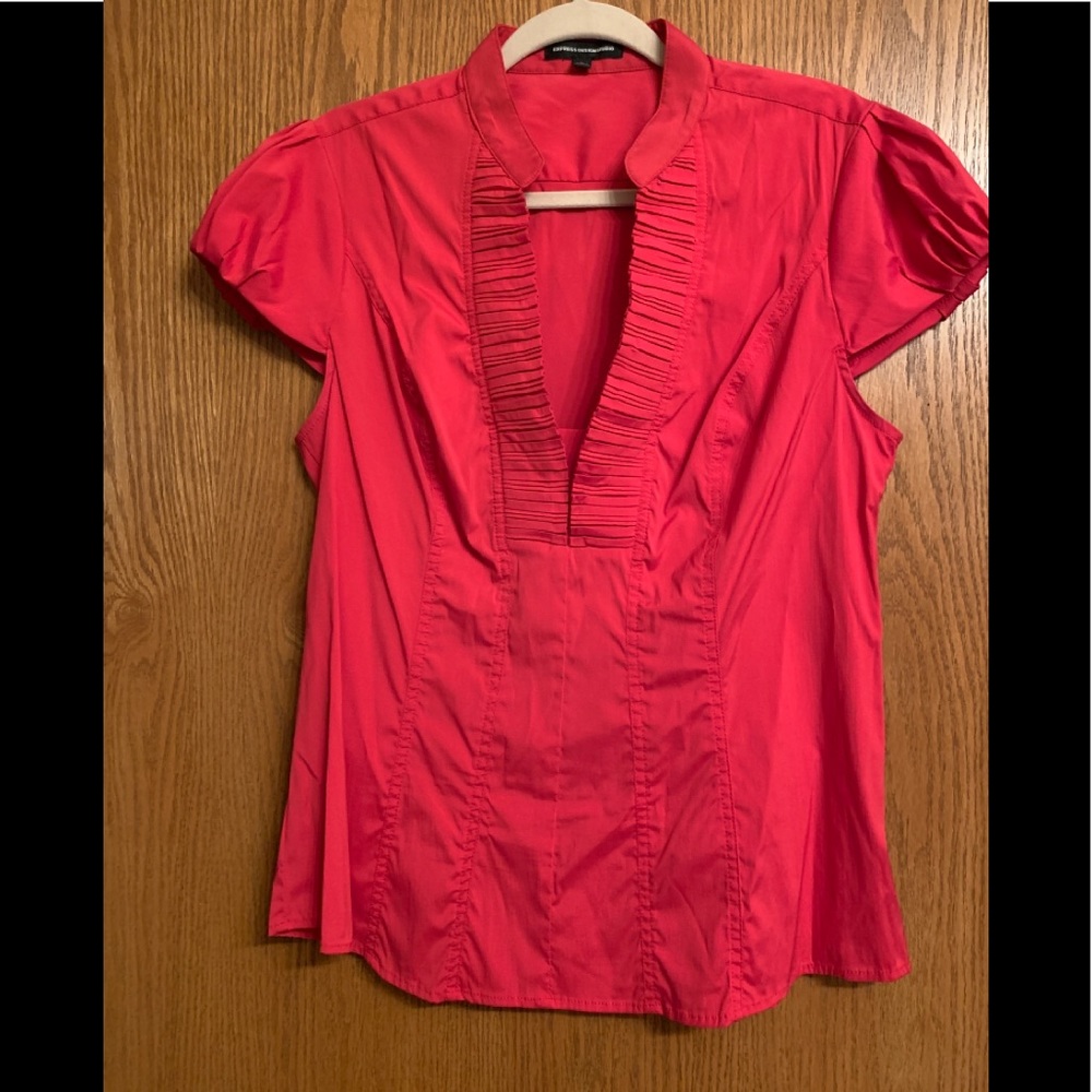 Red Blouse with short sleeves by Express Design
